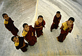 Monks in Bodnath, Kathmandu, Nepal, Asia