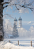 Benediktbeuren Abbey in winter, Upper Bavaria, Germany