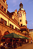 Leipzig, saxony, germany, old city hall in the evening