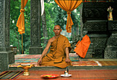 Monk near Bayon temple, Angkor, Siem Reap, Cambodia