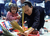 Rituals in Won tai Sin temple, Hongkong, China