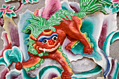 Drache als Wandverzierung, Fook Teik, Chinesischer Tempel, George Town, Penang, Malaysia, Asien