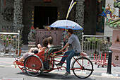 Tourists on Penang Rickshaw, George Town, Penang, Malaysia, Asia
