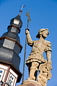 Statue und Rathaus, Vacha, Rhön, Thüringen, Deutschland