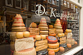 Cheese in shop display, Leidsestraat, Amsterdam, Netherlands