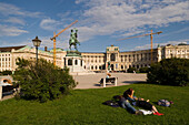 Erzherzog Karl Statue on Heldenplatz and Neue Hofburg Vienna, Austria