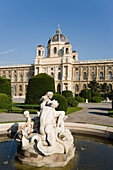 Fountain before Museum of Natural History Museum, Maria Theresia Square, Vienna, Austria