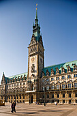 Guildhall with square, View to the guildhall with square, Hamburg, Germany