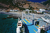 Ferry, beach, Agia Roumeli, Samaria Gorge, Crete, Greece