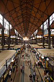 People in the Central Market Hall, People strolling through the Central Market Hall, Pest, Budapest, Hungary