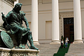 Arany Monument and Hungarian National Museum, Monument to Poet János Arany in front of Hungarian National Museum, Pest, Budapest, Hungary