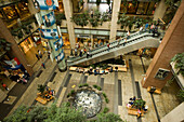 People on escalators in the West End City Cente, People on escalators in the West End City Center, Pest, Budapest, Hungary