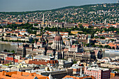 View to the Parliament, View from Budapest Eye Sightseeing Balloon to the Parliament, Pest, Budapest, Hungary