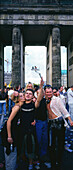 Party in front of the Brandenburg Gate, Berlin, Germany