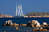 Luxury sailing yacht, Costa Smeralda, Sardinia, Italy