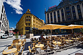 Street cafe in Karl Johans Gate, Oslo, Norway