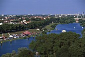 Stadtzentrum und Weser, Bremen, Deutschland