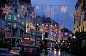 Regent Street an Weihnachten, London, England