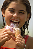 Girl eating ice cream