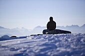Man sitting near slope, Kuehtai, Tyrol, Austria