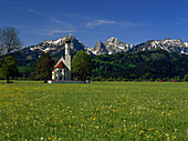St. Kolomann church near Fuessen, Upper Bavaria, Bavaria, Germany