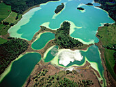 Aerial view of Osterseen, Upper Bavaria, Germany