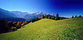 View from Graseck to Wetterstein and Zugspitze, Upper Babaria, Alpspitze