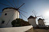 Famous traditional windmills, Mykonos-Town, Mykonos, Greece