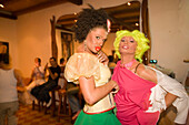 Two Drag Queens amusing in Pierro's Bar and Disco, a famous travesty club, Mykonos-Town, Mykonos, Greece
