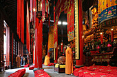 monks praying, Jade Buddha Temple, Shanghai, China