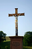 Cross an sculpture of Jesus, Antdorf, Bavaria, Germany