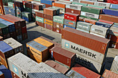 View of the container harbour, Istanbul, Turkey