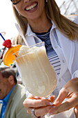 Pina Colada at Pool Bar on Deck,Freedom of the Seas Cruise Ship, Royal Caribbean International Cruise Line
