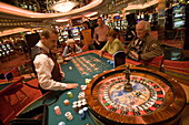 Playing Roulette at Casino Royale on Deck 4,Freedom of the Seas Cruise Ship, Royal Caribbean International Cruise Line