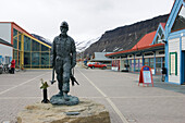 Bergarbeiter Standbild, Longyearbyen, Spitzbergen, Norwegen