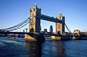 Tower Bridge with Swiss Re Building in the background, London, England
