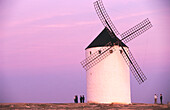Windmill at dusk, Campo de Criptana, Province Ciudad Real, Castilla-La Mancha, Spain