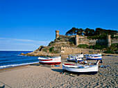Altstadt und Strand,Tossa de Mar,Costa Brava,Provinz Girona,Katalonien,Spanien