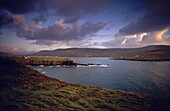Panoramic view of sunset at Valentia island, Porthmagee, County Kerry, Ireland