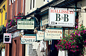 View of cashmere signs in Kenmare, Ring of Kerry, County Kerry, Ireland