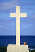 Friedhof Kreuz mit Kokosnuss,Avarua, Rarotonga, Cook Inseln