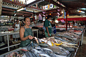 Selling Market Fish,Papeete Municipal Market, Papeete, Tahiti, French Polynesia
