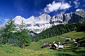 Neustattalm with Torstein, Mitterspitz, Dachstein and Hunerkogel, Dachstein range, Styria, Austria