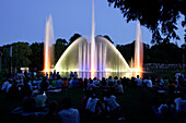 Planten un Blomen, concert,illuminated fountain, park in the city centre, district Neustadt, Hamburg