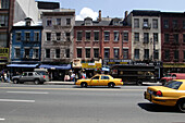 Taxi, Yellow cab, Canal Street, Little China, Manhattan, New York City, New York, United States of America, U.S.A.
