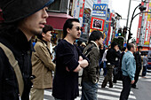 Young people, East Shinjuku, close to JR Yamanote Line Station Shinjuku, Tokyo, Japan