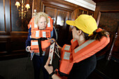 emergency drill, cruise ship MS Delphin Renaissance, Cruise Bremerhaven - South England, England