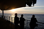 sunset, cruise ship MS Delphin Renaissance, Cruise Bremerhaven - South England, England
