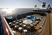 sun deck, jogging path, cruise ship MS Delphin Renaissance, Cruise Bremerhaven - South England, England