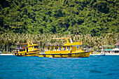 Diving boats leaving  Ko Phi Phi Don, Ko Phi Phi Islands, Krabi, Thailand, after the tsunami